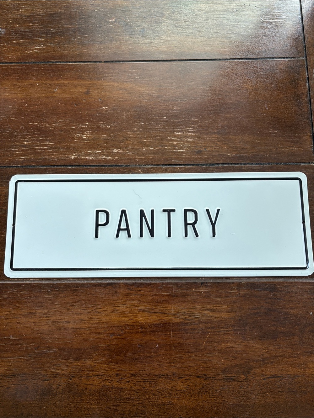 PANTRY White Metal Sign with Black Lettering